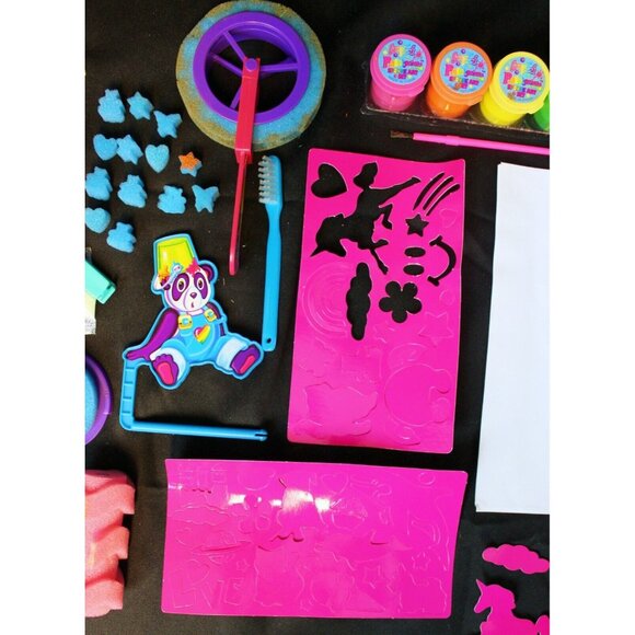 Vtg 30 Pc Lisa Frank Paint Kix Activity Set Craft Kit Stamp Wheel Roller Sponge - Picture 9 of 12